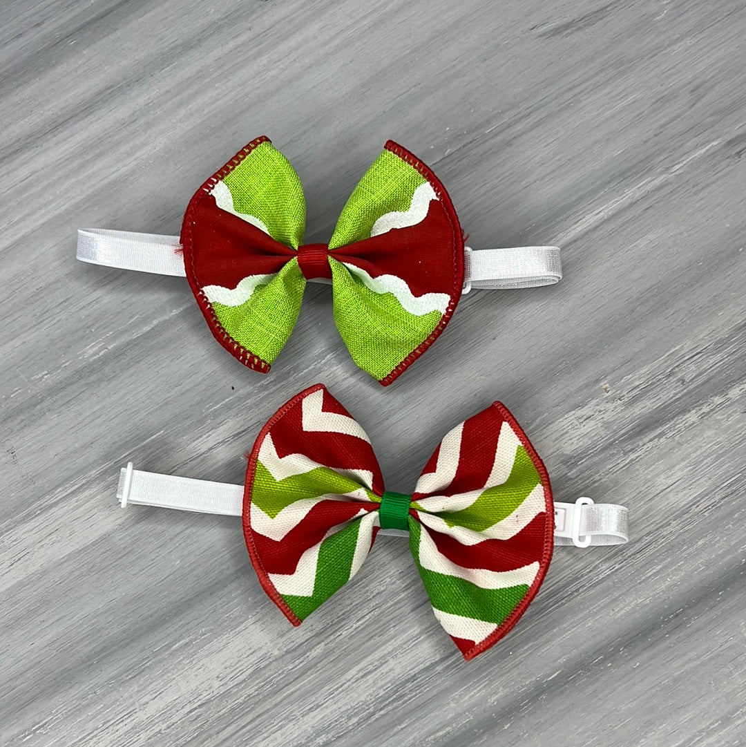 Christmas Stripes - Jumbo Bow Tie - 4 Large Neckties