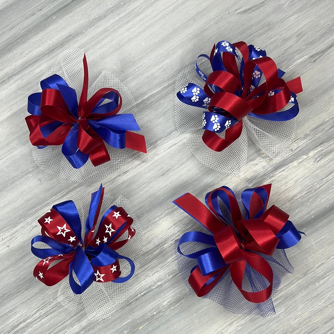 Patriotic Collar Bows - 8 Extra Large Bows