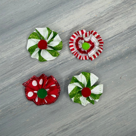 North Pole - Tiny Tedi Bows - 24 Tiny Bows