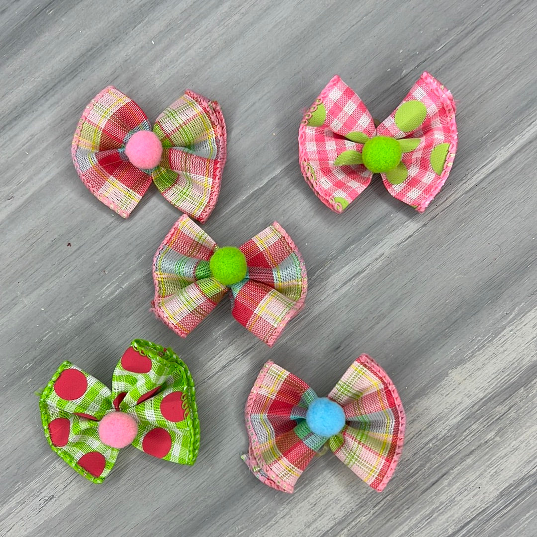 Bubble Plaid - Topsy Turvy - 12 Medium Bows