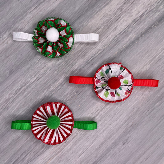 Christmas Lights - 9 Ruffled Pom Neckwear