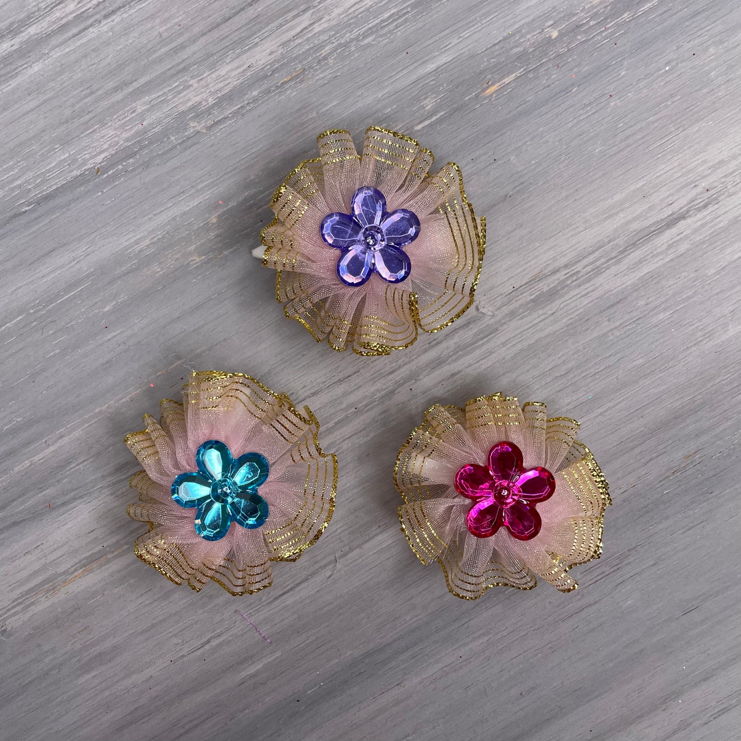 Flower Power - Puff Clips - 12 Medium Bows