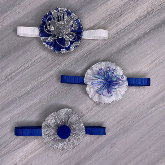 Winter Blue - 9 Ruffled Pom Neckwear