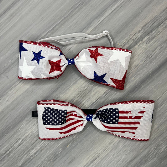 Stars and Stripes - XL Bow Tie - 2 Extra Large Neckties