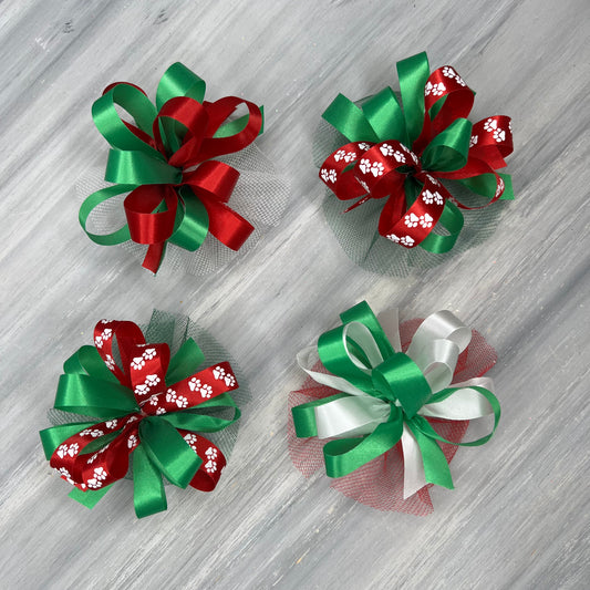 Christmas Collar Bows - 8 Extra Large Bows