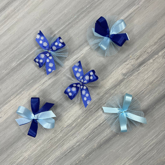 Winter Blue - 24 Medium Tulle Bows