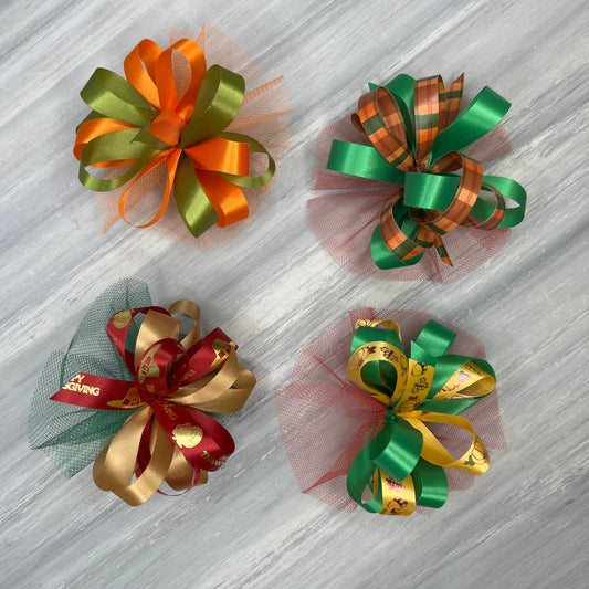Fall Collar Bows - 8 Extra Large Bows