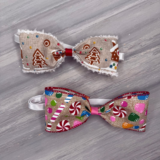 Gingerbread Lane - XL Bow Tie - 2 Extra Large Ties
