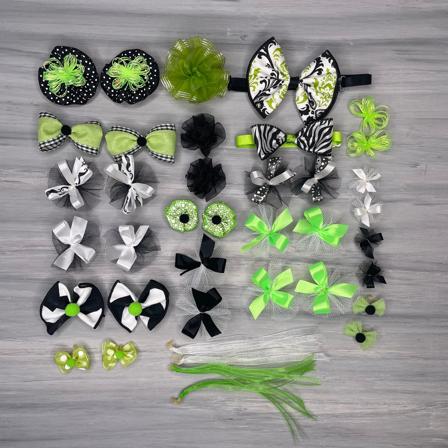 Black and Lime Collection - Large - 33 Piece Assortment