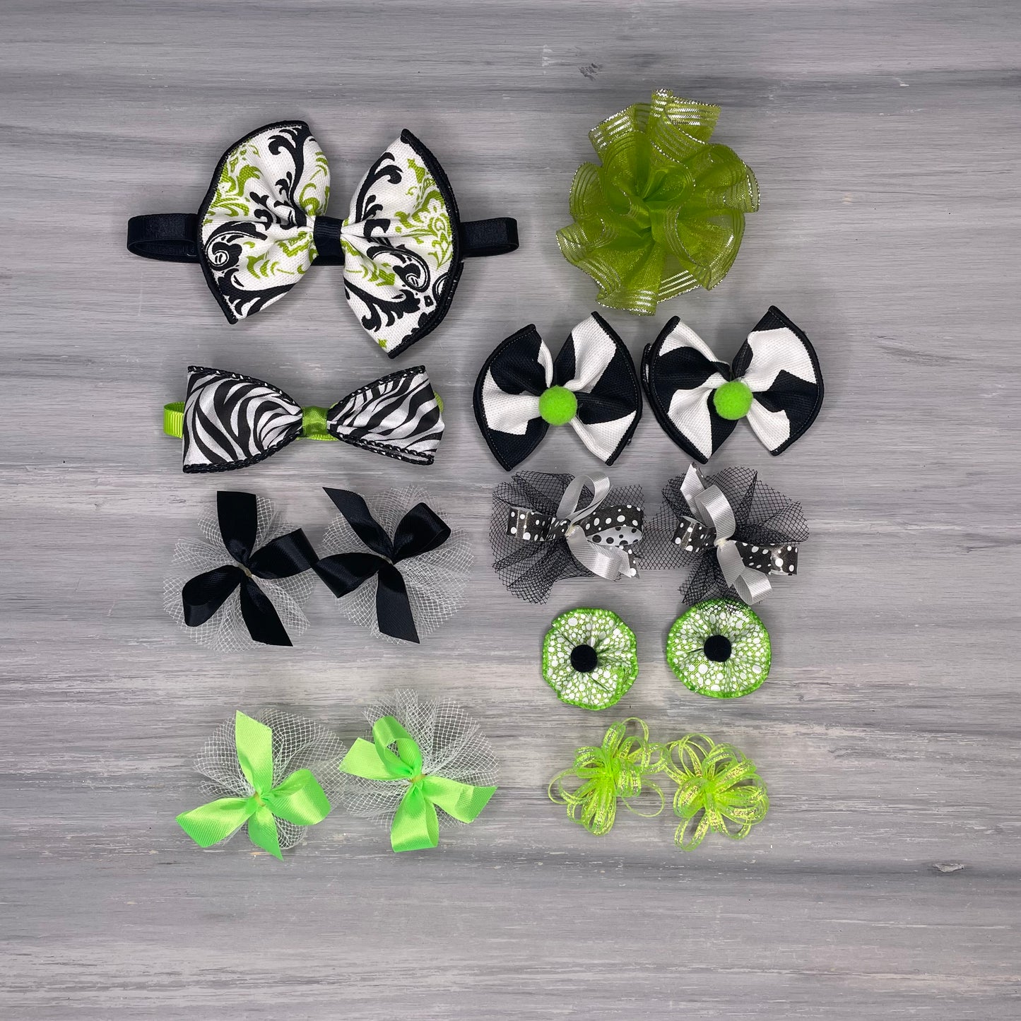 Black and Lime Collection - Small - 15 Piece Assortment