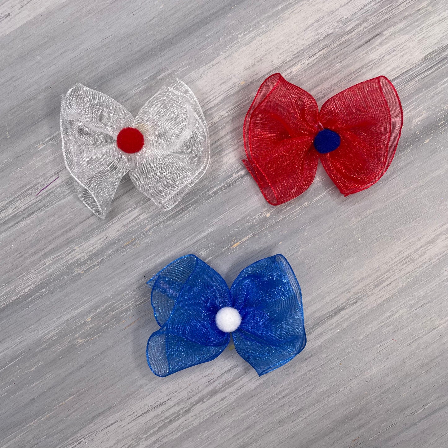 Sheer Patriotic - Topsy Turvy - 12 Medium Bows