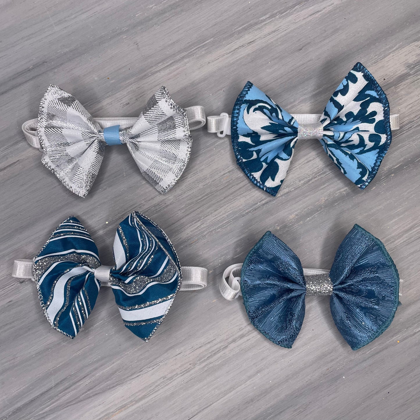 Blue Drift - Jumbo Bow Tie Neckwear - 4 Large Neckties