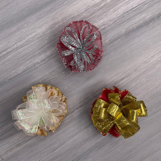 Christmas Glitz- Tedi Bows - 12 Medium Bows