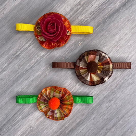 Fall Plaid - 9 Ruffled Pom Neckwear