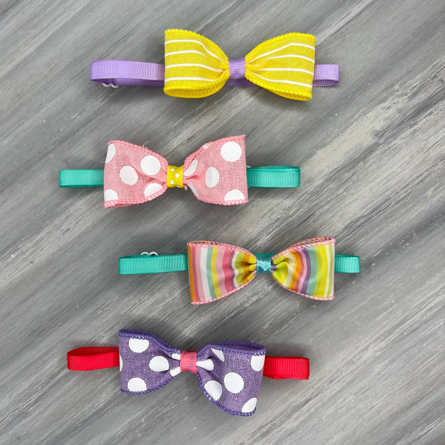 Pastel Stripes & Dots - 8 Adjustable Bow Tie Neckwear