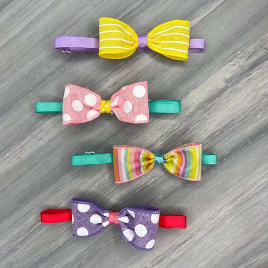 Pastel Stripes & Dots - 8 Adjustable Bow Tie Neckwear