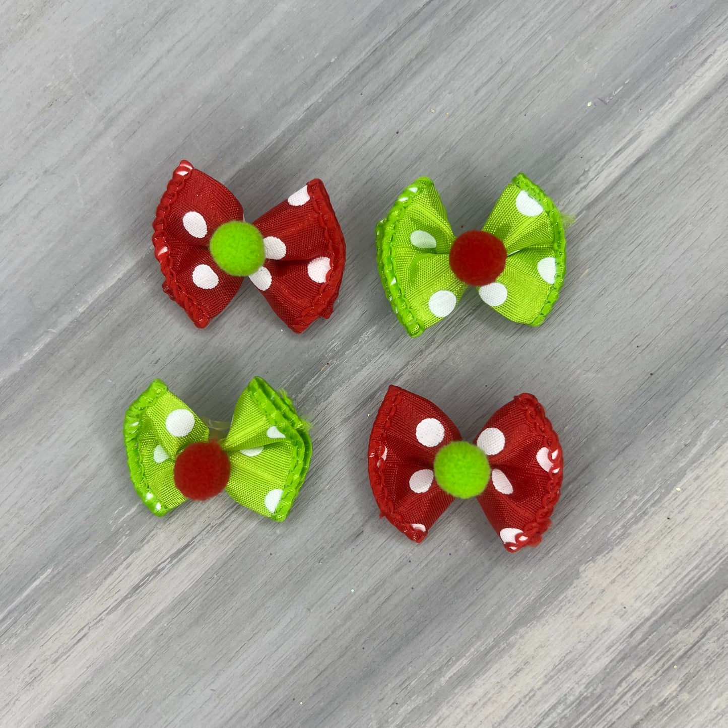 Christmas Dotties - Tiny Topsy Turvy - 24 Tiny Bows