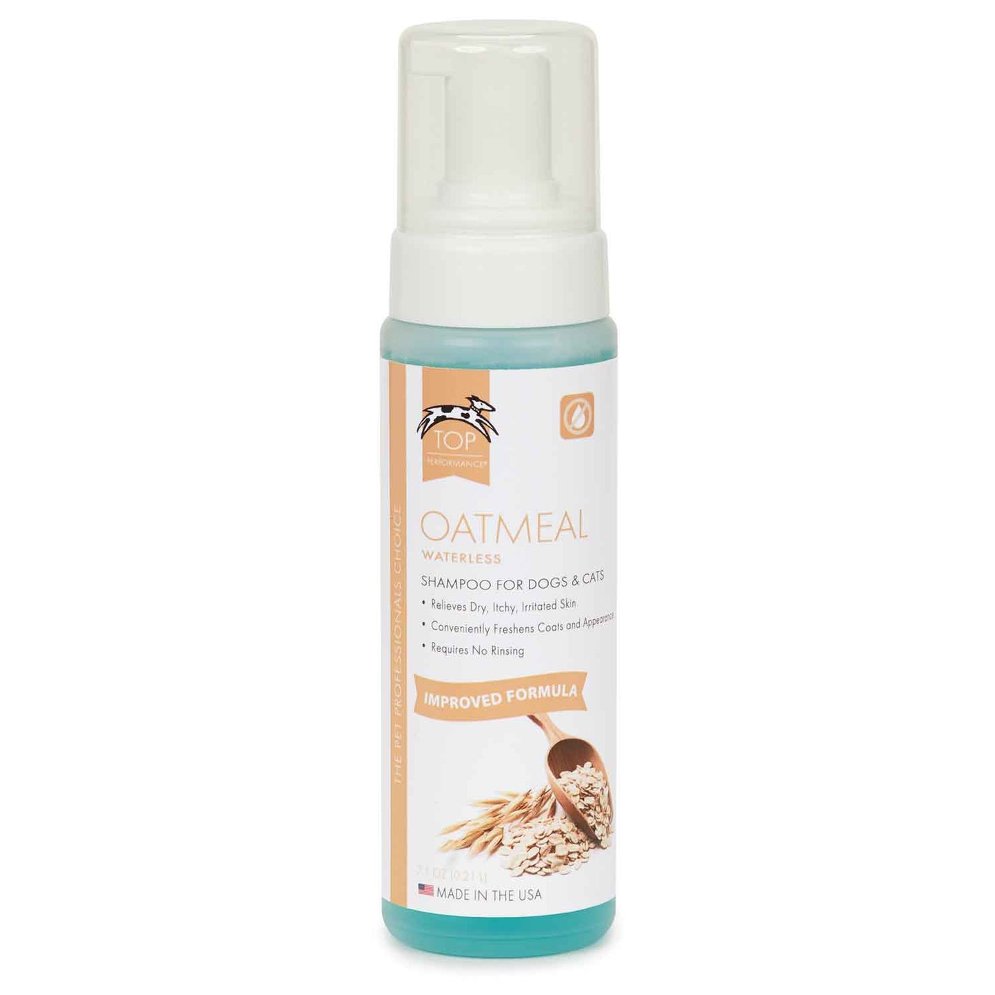Top Performance Waterless Dog Grooming Shampoo Oatmeal 7.1oz