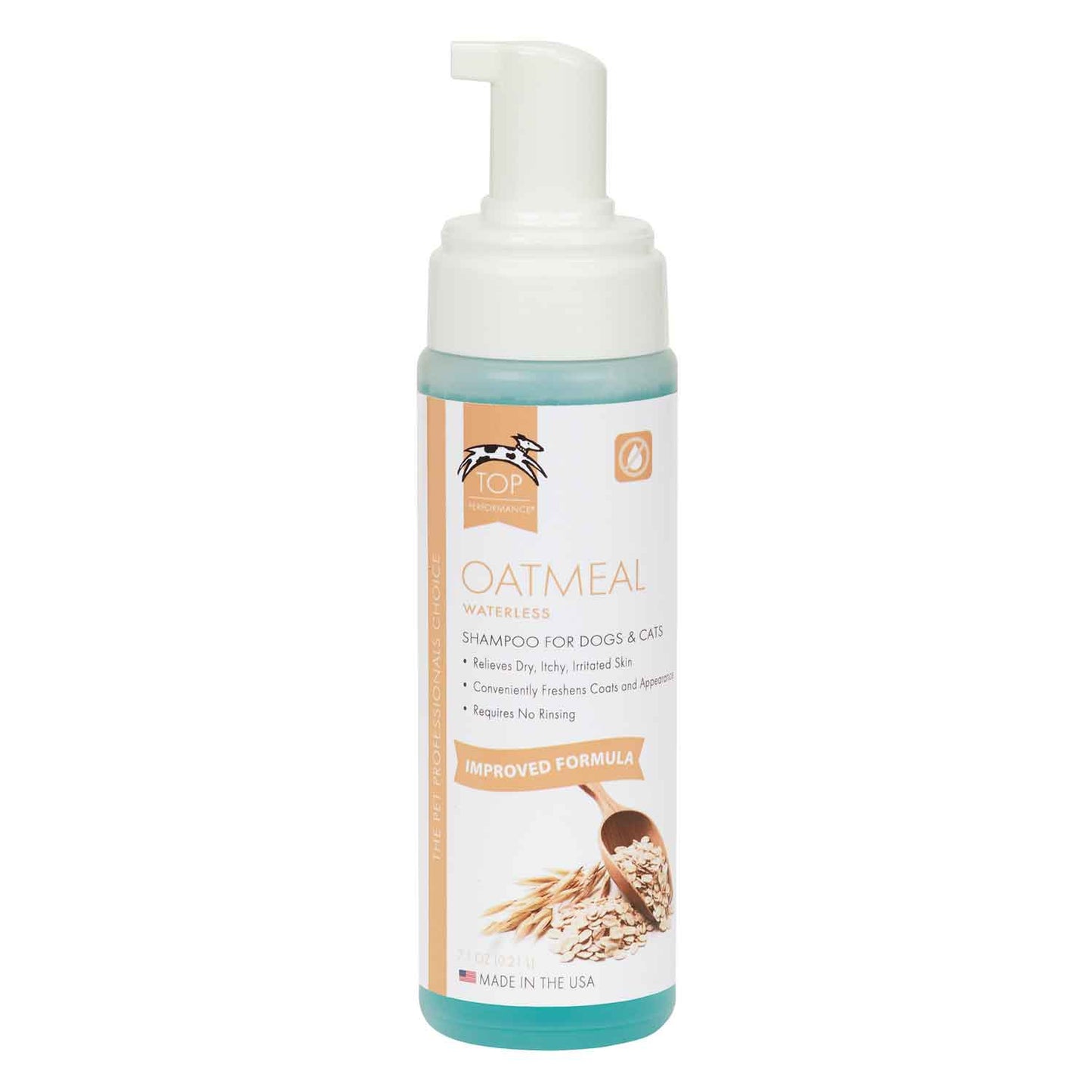 Top Performance Waterless Dog Grooming Shampoo Oatmeal 7.1oz