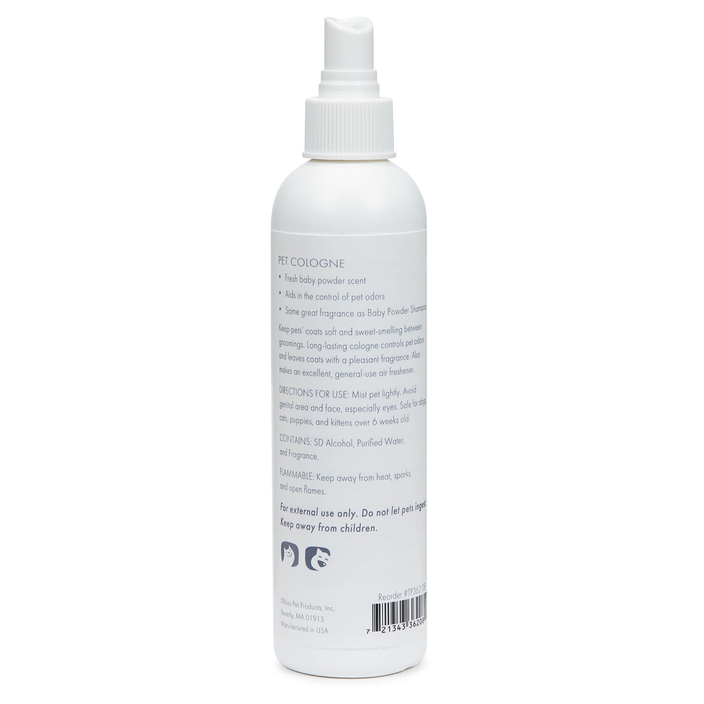 Top Performance Baby Powder Dog Grooming Cologne Mist 8oz