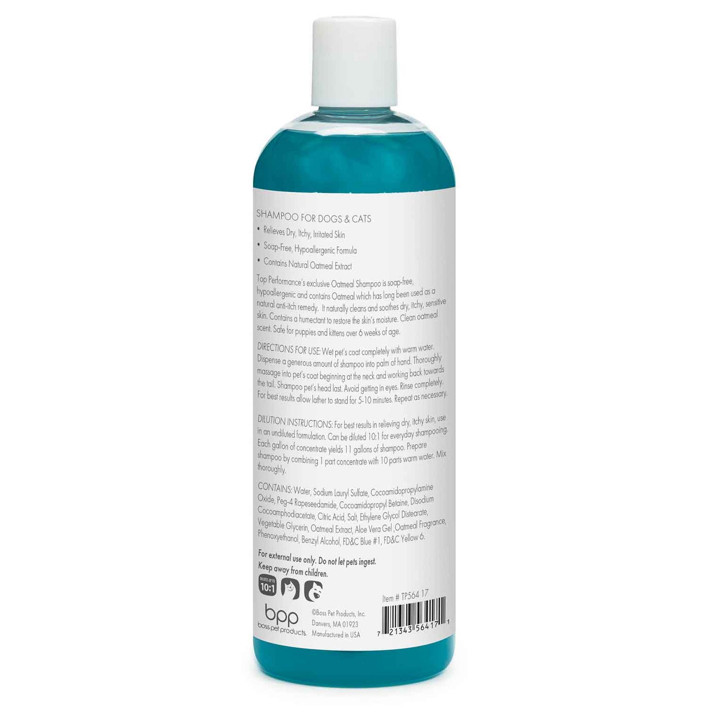 Top Performance Oatmeal Dog Grooming Shampoo 17 oz