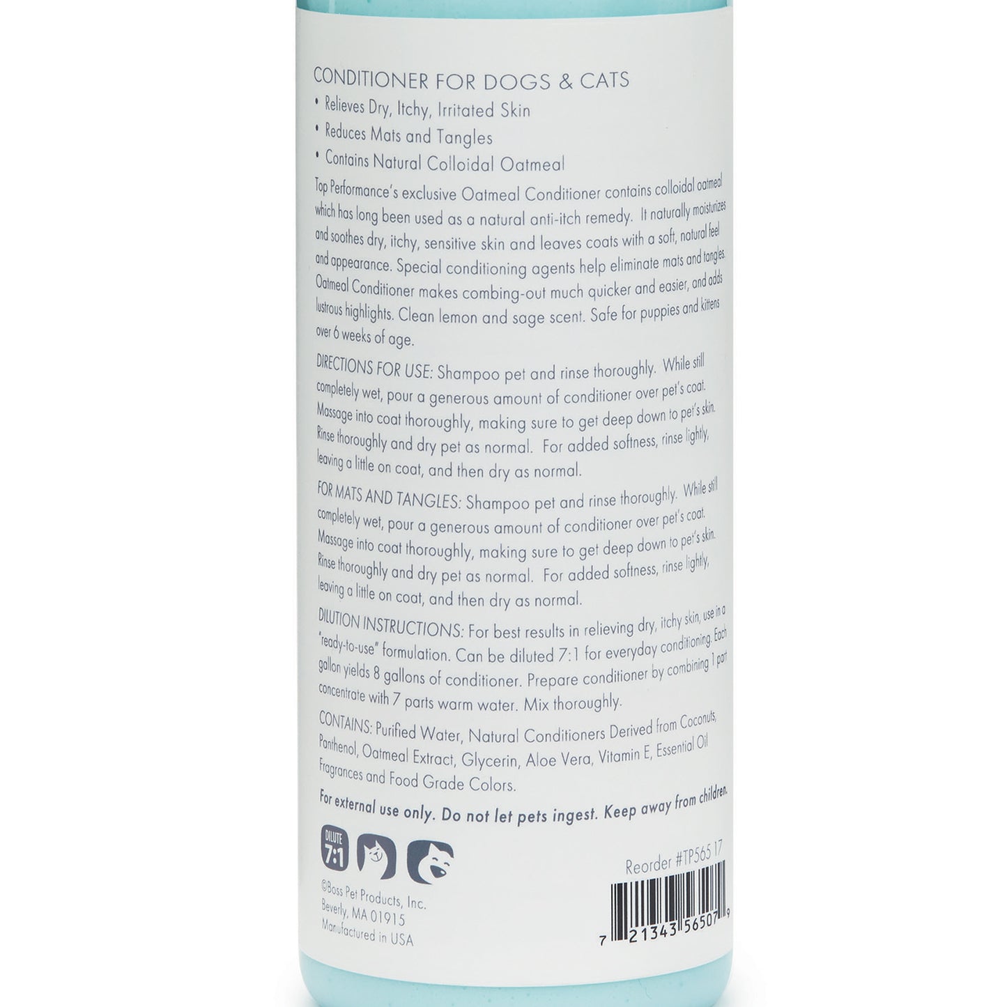 Top Performance Oatmeal Dog Grooming Conditioner 17 oz
