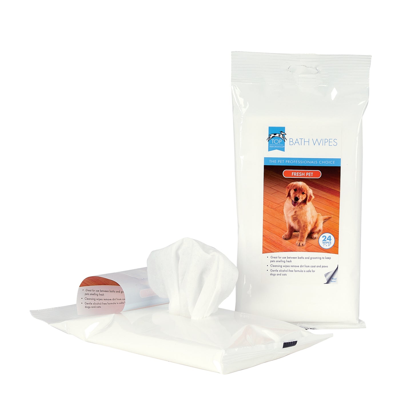 Top Performance Bath Wipes Fresh Pet 24pk Bag