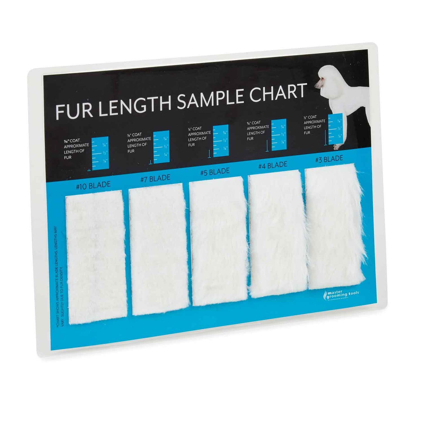 Master Grooming Tools Fur Length Sample Chart for Blades
