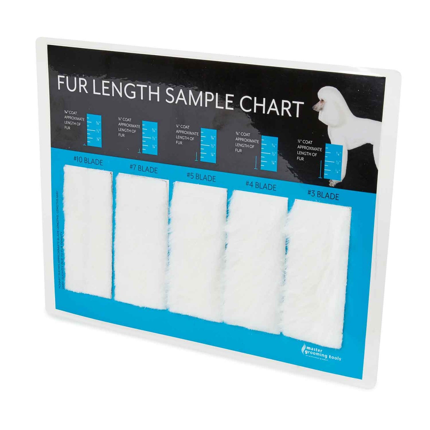 Master Grooming Tools Fur Length Sample Chart for Blades