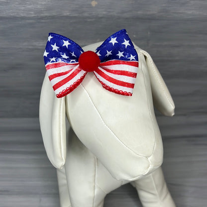 Patriotic Dog - Over The Top - 6 Large Bows