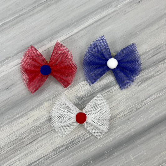 Patriotic - Top Knot - 24 Medium Bows