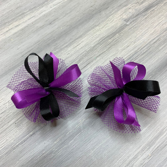 High School & College Color Bows - Black and Purple - 30 Bows