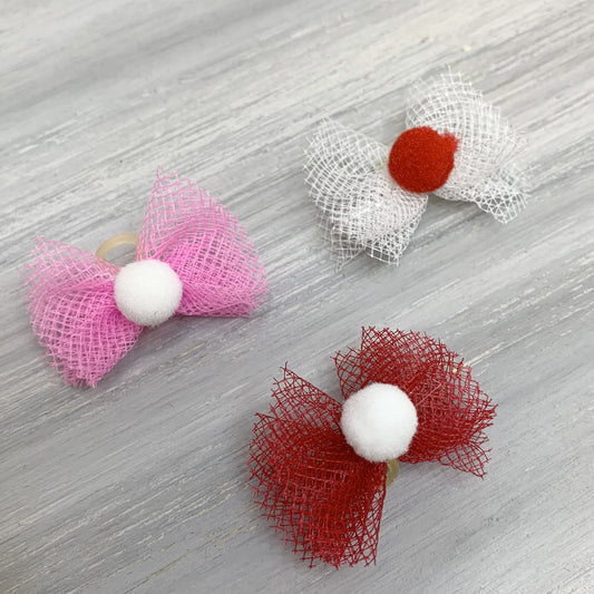 Valentine - Red, White and Pink - Itsy Bitsy - 24 Tiny Bows