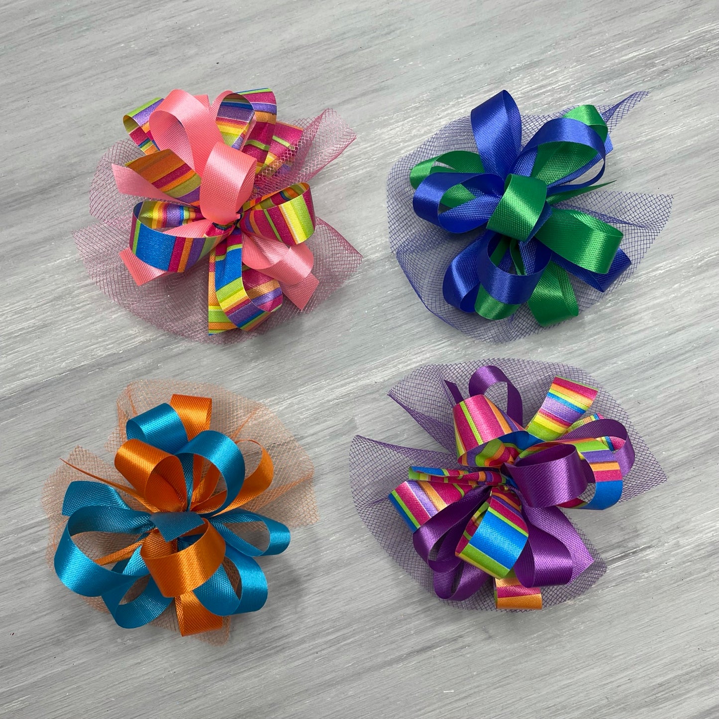 Rainbow Collar Bows - 8 Extra Large Bows