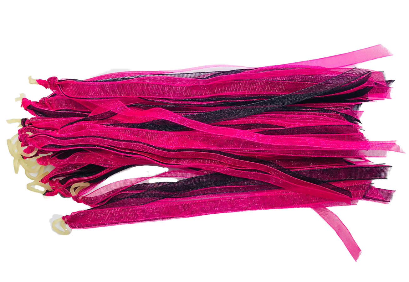Fascinators - Hot Pink and Black - 24 Pieces