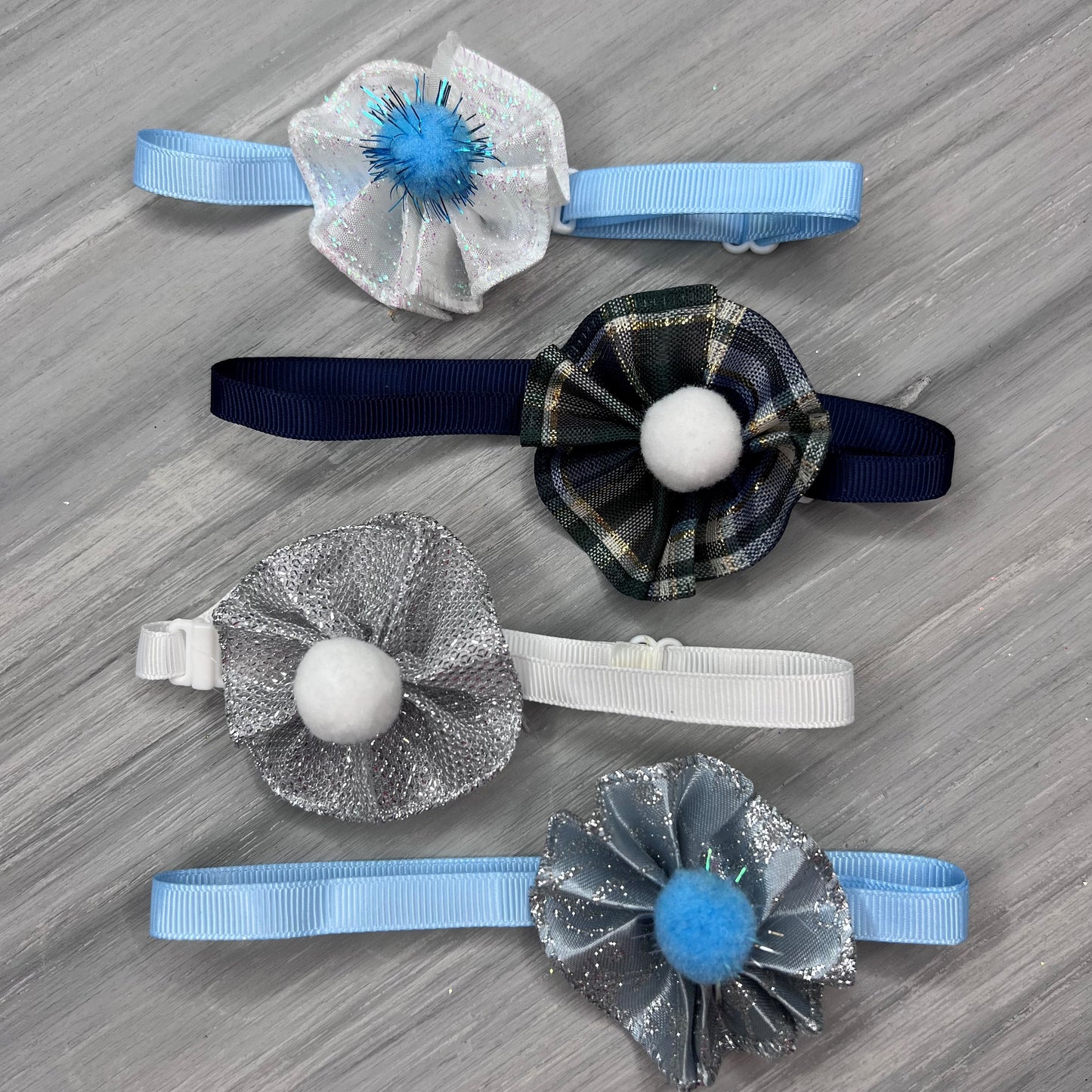 Winter Snow - Ruffled Pom Neckwear - 9 Medium Pieces