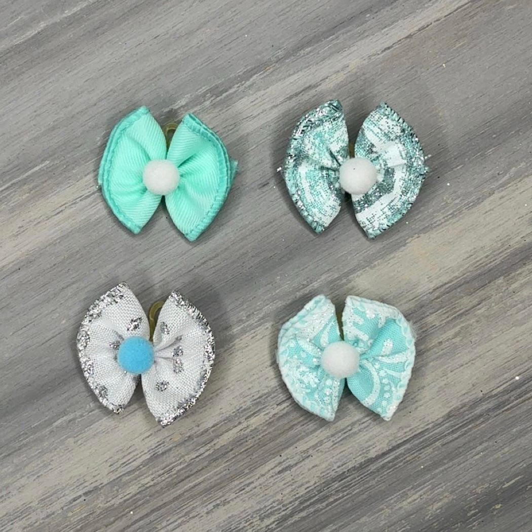 Icy Blue - Tiny Topsy Turvy - 24 Tiny Bows