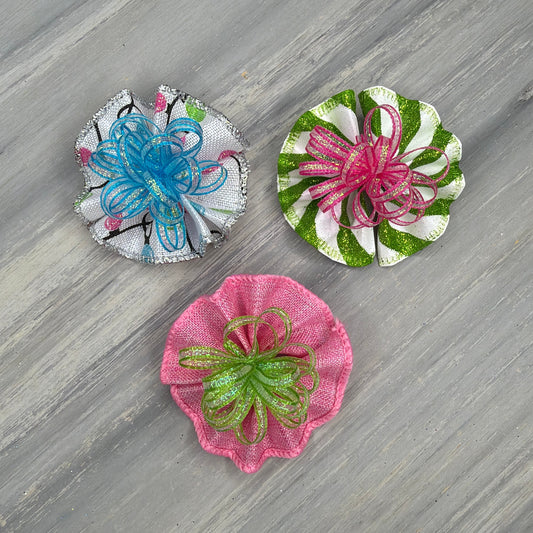 Bright Christmas Lights - Tedi Bows - 12 Medium Bows