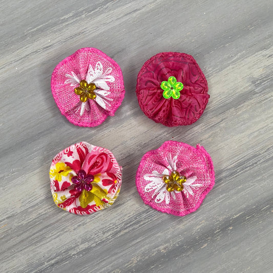 Pinky - Tiny Tedi Bows - 24 Tiny Bows
