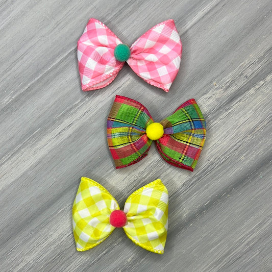 Spring Plaid - Over The Top - 12 Large Bows