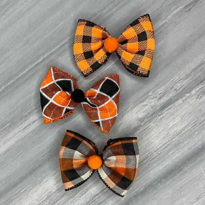 Halloween Plaid - Over the Top - 12 Large Bows