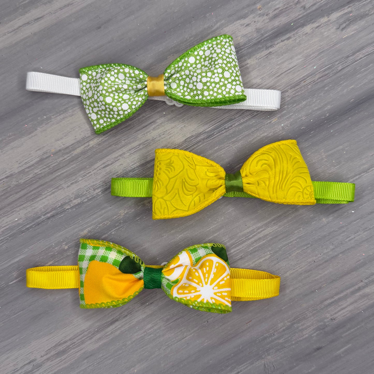 Lemon-Lime - 8 Adjustable Bow Tie Neckwear