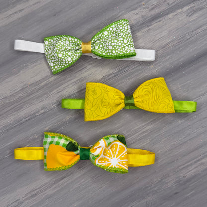 Lemon-Lime - 8 Adjustable Bow Tie Neckwear