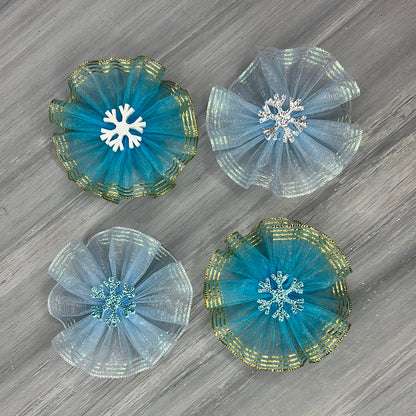 Winter Snow - Bling - 8 Large Bows