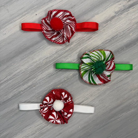 Peppermint Swirl - 9 Ruffled Pom Neckwear