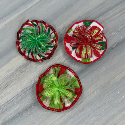 Christmas Glitz- Tedi Bows - 12 Medium Bows