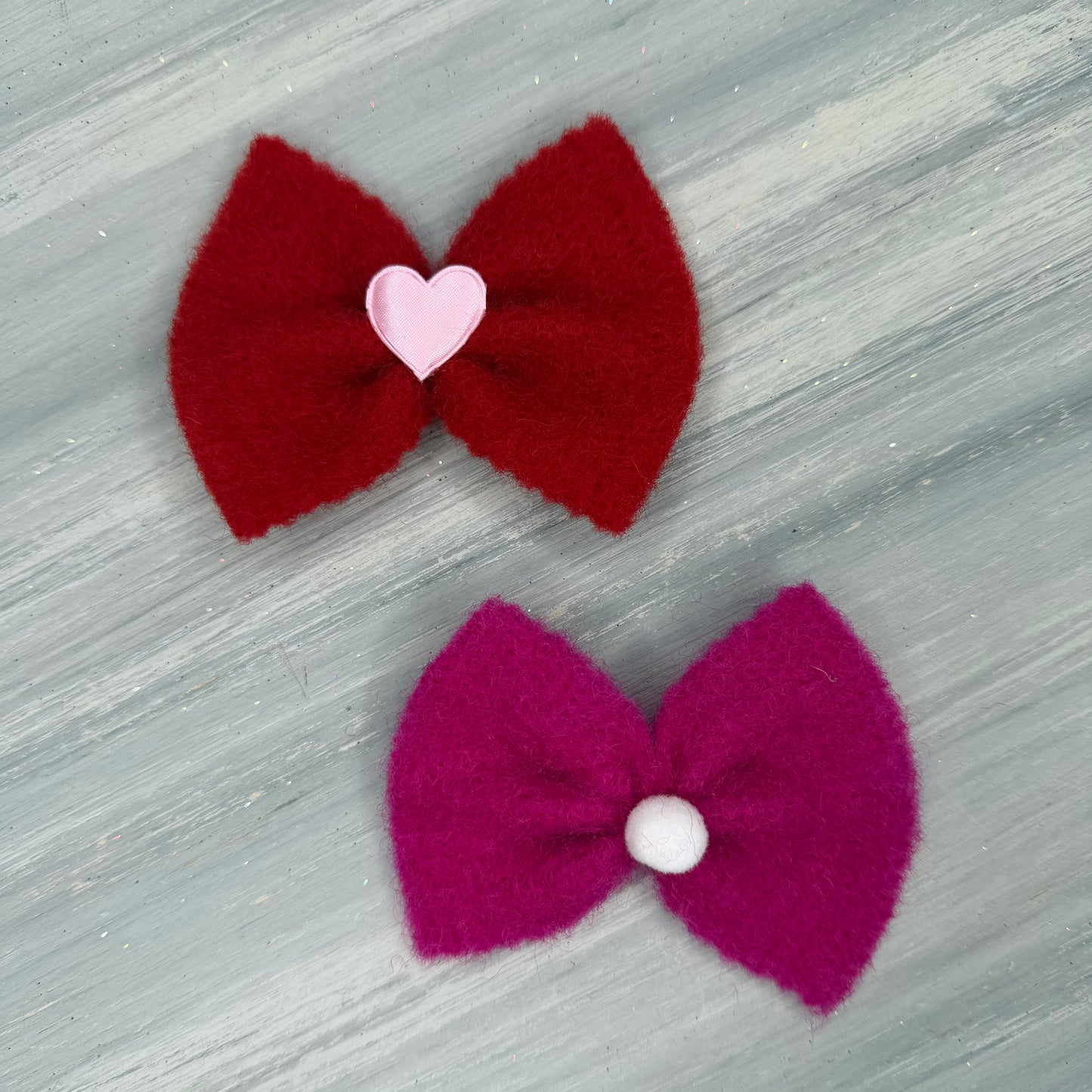Valentine - Wool Toppers - 8 Large Bows