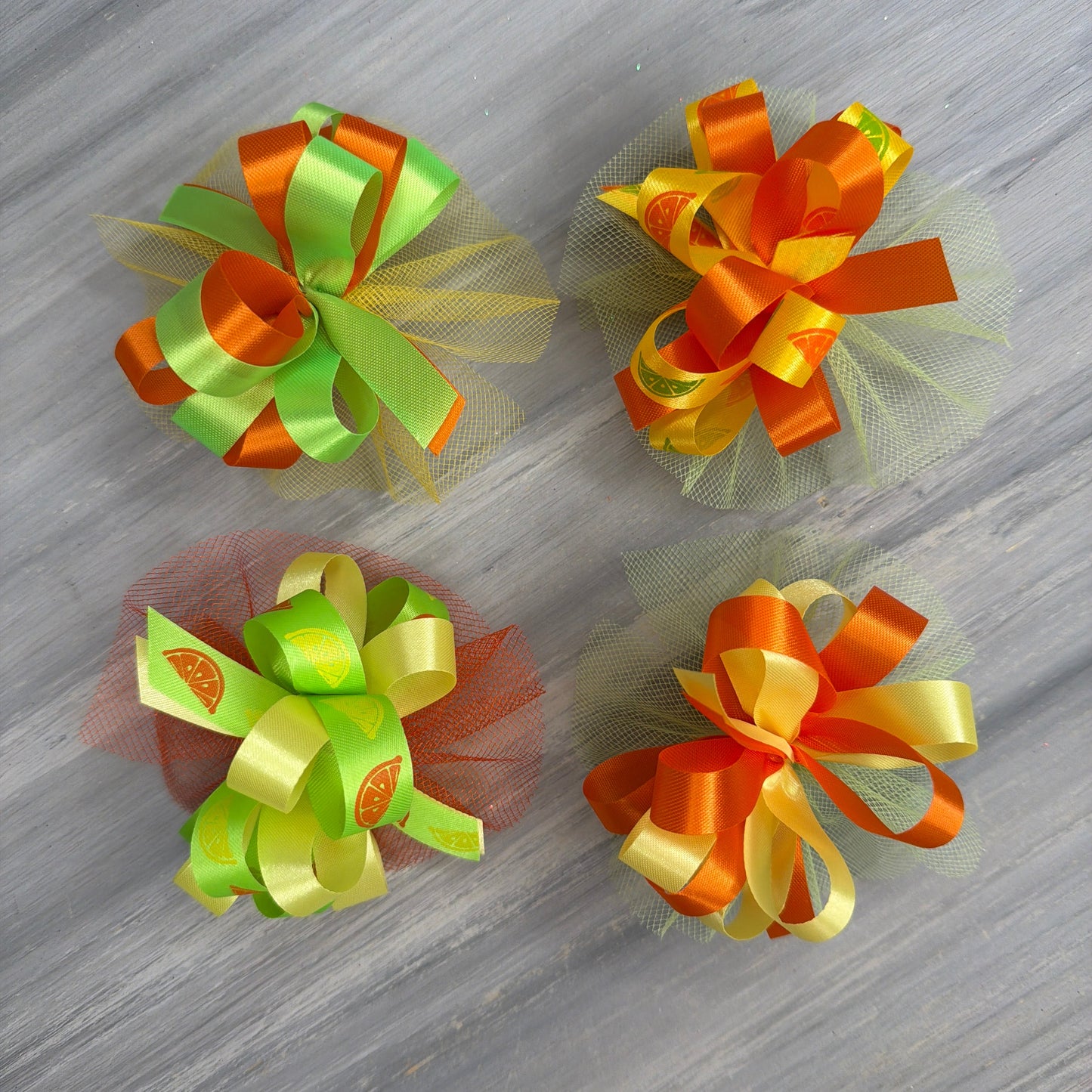 Citrus Splash Collar Bows - 8 Extra Large Bows