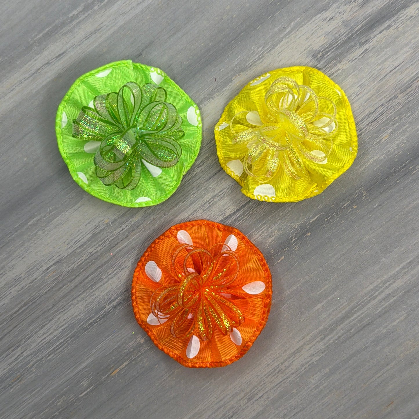 Citrus Dots - Tedi Bows - 12 Medium Bows