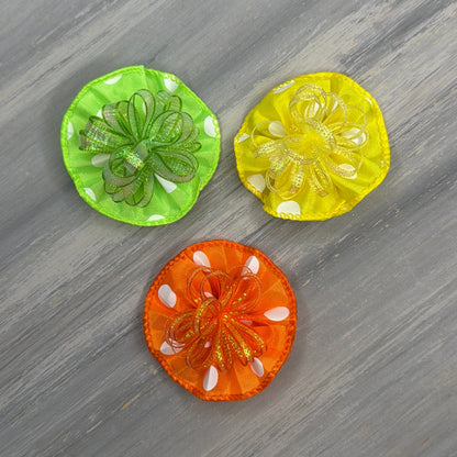 Citrus Dots - Tedi Bows - 12 Medium Bows